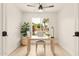 Office with natural light, ceiling fan, modern desk and outside views at 4948 E Evans Dr, Scottsdale, AZ 85254