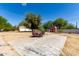 Backyard featuring seating area and red storage shed at 511 E Purdue Ave, Phoenix, AZ 85020