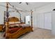 This spacious bedroom offers carpet floors and a large window with natural light at 579 N Mondel Dr, Gilbert, AZ 85233