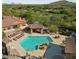 Aerial view of the sparkling community pool, cabana, and lounge chairs at 7221 E Eclipse Dr, Scottsdale, AZ 85266