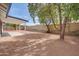 Spacious backyard featuring a covered patio, block fence, and mature trees at 743 N Bermuda --, Mesa, AZ 85205
