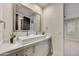 Bright bathroom with modern sink, stylish fixtures, and next room view at 9669 E Chino Dr, Scottsdale, AZ 85255