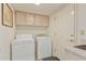 Laundry room features a washer, dryer, and built-in cabinets, providing ample storage space at 10626 N 8Th St, Phoenix, AZ 85020
