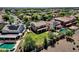 Charming neighborhood aerial view with mature trees, pools, and well maintained yards at 13722 N 150Th Ln, Surprise, AZ 85379