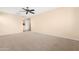 Large carpeted bedroom showcasing an open doorway and plenty of natural light from a window with stylish blinds at 1623 E Leaf Rd, San Tan Valley, AZ 85140