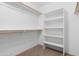 Carpeted walk-in closet with storage and open white shelves at 1623 E Leaf Rd, San Tan Valley, AZ 85140