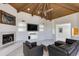 Spacious living room with fireplace, entertainment center, recessed lighting, and comfortable seating at 2132 E Northview Ave, Phoenix, AZ 85020