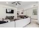 Open-concept living area with modern decor flowing seamlessly into the dining space at 300 N Gila Springs Blvd # 181, Chandler, AZ 85226