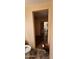 Compact bathroom with toilet and decor, located next to closet with mirror doors at 30940 N Varnum Rd, San Tan Valley, AZ 85143