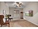 Bedroom with neutral carpet, ceiling fan, and window with a view at 5626 E Sleepy Ranch Rd, Cave Creek, AZ 85331