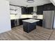 Modern kitchen featuring sleek black cabinetry, stainless steel appliances, and a central island at 13801 N 37Th Dr, Phoenix, AZ 85053
