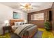 Comfortable bedroom showcasing a bed with a padded headboard, modern decor, and ample natural light at 1810 N 74Th St, Scottsdale, AZ 85257