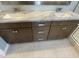 Bathroom vanity with dual sinks and marble countertops at 1840 S Follett Way, Gilbert, AZ 85295