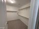 Spacious walk-in closet with carpet flooring and wooden shelving at 18629 W Fulton St, Goodyear, AZ 85338