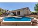 Inviting pool with patio space, perfect for relaxation and entertainment in a private backyard setting at 19160 E Canary Way, Queen Creek, AZ 85142