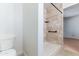 Neutral bathroom with a tiled shower and a white toilet at 2114 E Sesame St, Tempe, AZ 85283