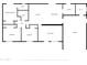 This floor plan displays a primary bedroom, two baths, kitchen, dining area, living room, and a two car garage at 301 N 87Th St, Mesa, AZ 85207