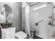 Modern bathroom with a unique stone sink, stylish fixtures, and a shower at 3301 S Goldfield Rd # 1046, Apache Junction, AZ 85119