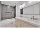 Contemporary bathroom with double vanity, and a luxurious shower at 6184 E Dusty Coyote Cir, Scottsdale, AZ 85266