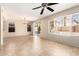 A dining room featuring tile floor and large windows overlooking the backyard at 1334 E Helena Dr, Phoenix, AZ 85022