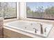 Close-up of a luxurious bathtub with modern fixtures, offering a serene and relaxing experience at 22050 N 90Th St, Scottsdale, AZ 85255