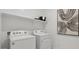Well-lit laundry room with a white washer and dryer, complementing the bright, clean space at 35556 N Common Ct, San Tan Valley, AZ 85140