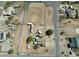 Aerial view outlining the parcel, featuring a private pool, horse facilities, and a expansive parcel at 3720 E Vista Grande --, San Tan Valley, AZ 85140
