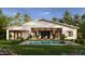 Back exterior featuring a covered patio, a manicured lawn, swimming pool, and tasteful patio furniture at 4419 N 46Th Pl, Phoenix, AZ 85018
