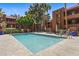 Community pool surrounded by lush landscaping, perfect for residents to enjoy swimming and sunbathing at 4704 E Paradise Village N Pkwy # 236, Phoenix, AZ 85032