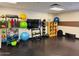 A well-equipped gym area provides diverse exercise options, including free weights and fitness balls at 4747 N Scottsdale Rd # 4003, Scottsdale, AZ 85251