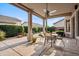 Outdoor patio with table and seating for four, offering great backyard views and peaceful relaxation at 4819 E Villa Theresa Dr, Scottsdale, AZ 85254