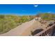 Scenic backyard view with lush desert landscaping and a beautiful view of the Arizona mountains at 7445 E Eagle Crest Dr # 1061, Mesa, AZ 85207