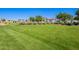 The park features open green space, playground, shaded picnic pavilions, and colorful landscaping at 10956 E Thunderbolt Ave, Mesa, AZ 85212