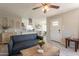 Open living area showcasing seamless flow to the kitchen and dining space at 1110 W Heatherbrae Dr, Phoenix, AZ 85013