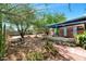 Large backyard featuring a covered patio, mature trees, cacti, and desert landscaping, perfect for outdoor entertaining and relaxation at 2545 N 14Th St, Phoenix, AZ 85006