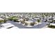 Expansive aerial view of a vibrant community showcasing neat rows of homes, lush greenery, and well-maintained streets at 305 S Val Vista Dr # 243, Mesa, AZ 85204