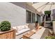 Inviting patio features comfortable seating, shade, and steps to upper level at 3416 N 44Th St # 70, Phoenix, AZ 85018