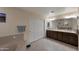Bathroom with dual sink vanity, oversized mirror and linen closet at 350 E Huber St, Mesa, AZ 85201