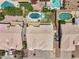 Overhead view showing a home with a private pool and manicured backyard in a residential neighborhood at 3580 W Dublin St, Chandler, AZ 85226