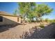 A landscaped backyard with desert landscaping and mature trees and desert plantings at 40123 N Majesty Trl, Anthem, AZ 85086
