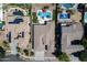 Stunning aerial view of a home with a backyard pool and lush landscaping at 4266 E Blue Sage Ct, Gilbert, AZ 85297