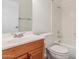Cozy bathroom featuring a shower-tub combo, vanity and modern fixtures at 1047 W Laguna Dr, Tempe, AZ 85282