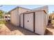 Exterior shed for outdoor storage on gravel at 11411 N 91St Ave # 28, Peoria, AZ 85345