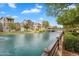 Beautiful pond with a bridge and apartments on the sides at 1727 E Chelsea Ln, Gilbert, AZ 85295