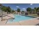 Community pool with clear blue water, lounge chairs, and well-maintained surrounding area at 3098 E Stottler Dr, Gilbert, AZ 85296