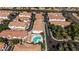 Aerial view of community showcasing the pool, landscaping, and surrounding homes at 3150 E Beardsley Rd # 1023, Phoenix, AZ 85050