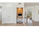 Office nook with desk, cabinets, and a stool, nestled between two doors, light and bright at 3574 E Latham Way, Gilbert, AZ 85297