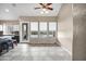 Dining area showcasing tile floors, backyard views, and an open layout to the kitchen at 4449 E Rancho Caliente Dr, Cave Creek, AZ 85331