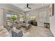 Comfortable living room with a sliding glass door to the outdoor patio area at 6503 E Bluefield Ave, Phoenix, AZ 85054