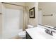 Clean bathroom with a tub/shower combination and neutral finishes at 8433 E Leonora St, Mesa, AZ 85207